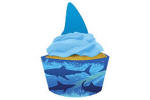 Shark cup cake wrappers and fin picks